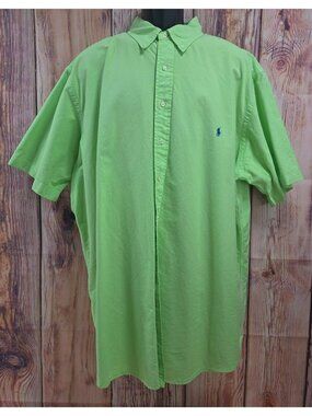 Ralph Lauren Mens Green Short Sleeve Shirt 2XLT